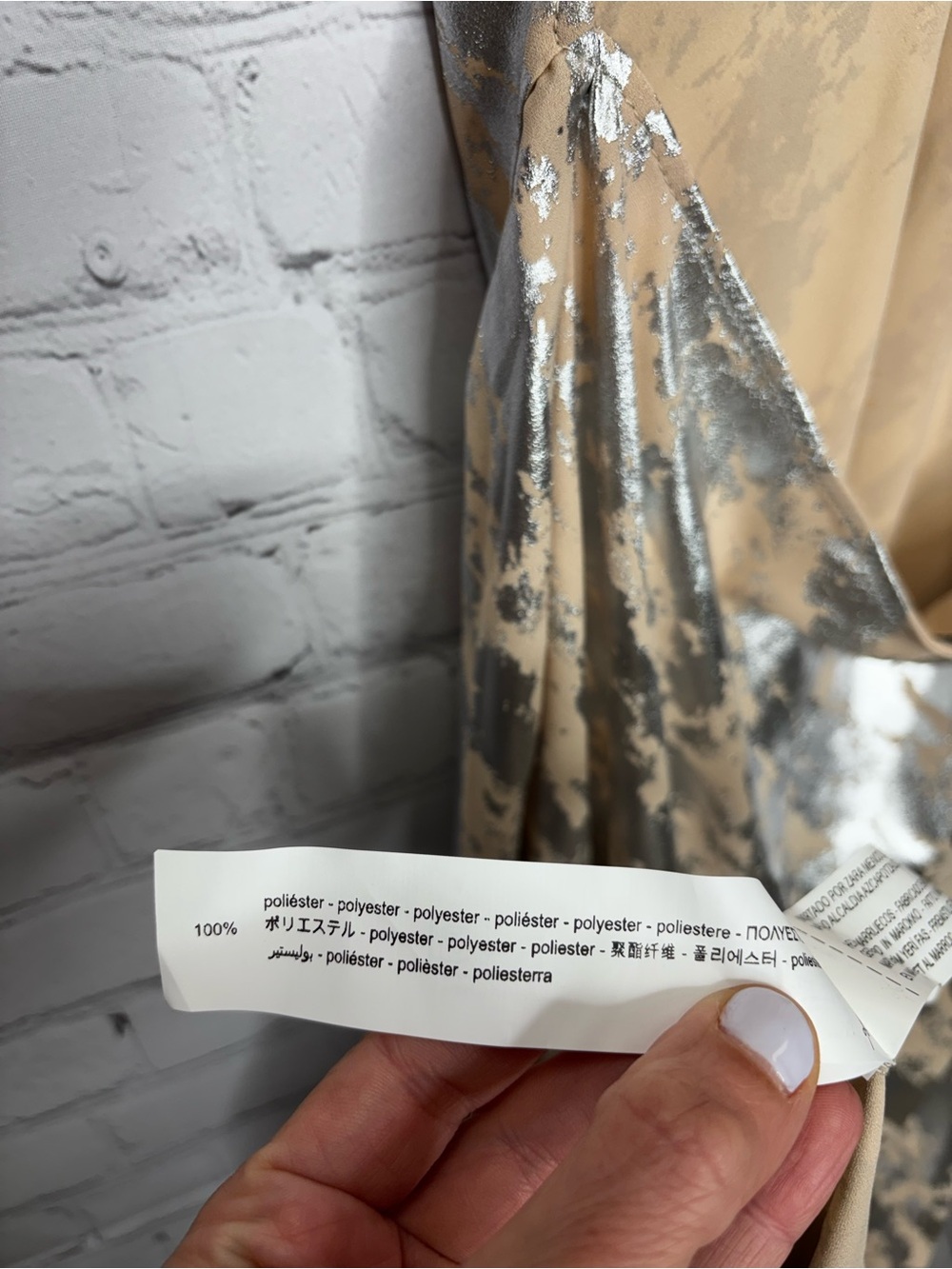 ZARA FOIL PRINT SLIP DRESS - Picture 9 of 9